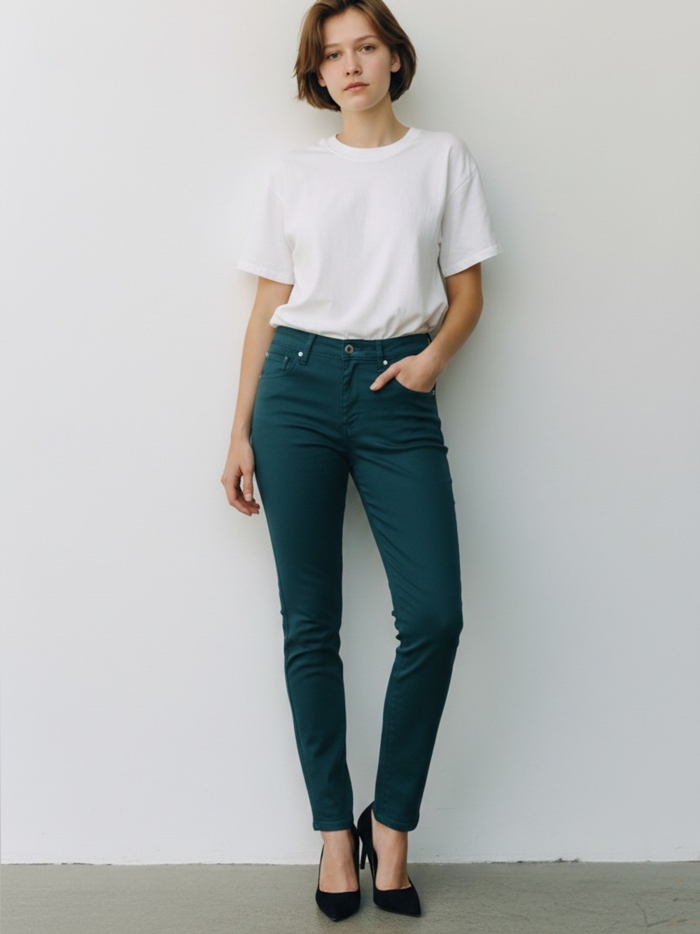 Hudson Teal Nico Super Skinny Mid-Rise Stretch Jeans. Size: 30